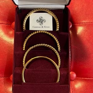 Camrose & Kross 4 gold plated Jacqueline Kennedy bangles.Great condition!